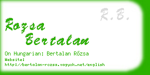 rozsa bertalan business card