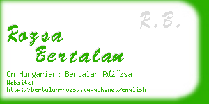 rozsa bertalan business card